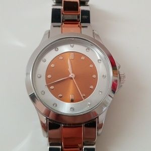 Rose Gold & Silver Watch with diamonds